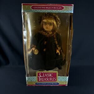 Classic Treasures Special Edition Collectible Porcelain Bisque Doll 16"-